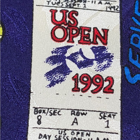 Vintage Nicole Miller Silk Scarf 42" US Open Tennis Collectible 1992 Rare - Picture 12 of 16